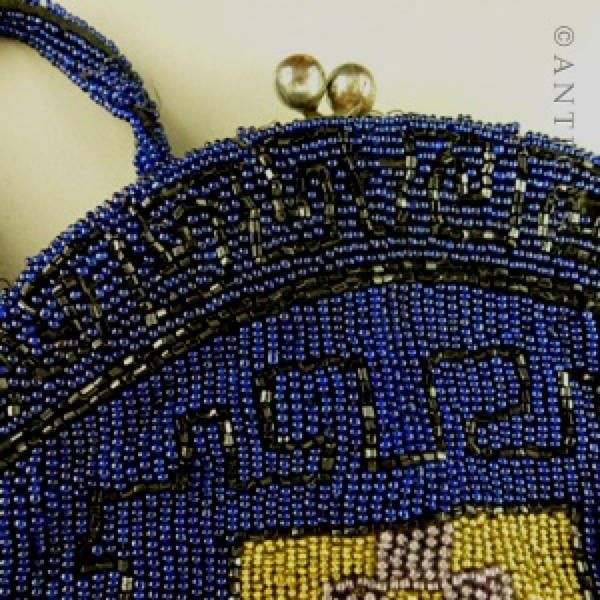 Antique Beaded Bag, Arts & Crafts Style Pattern.