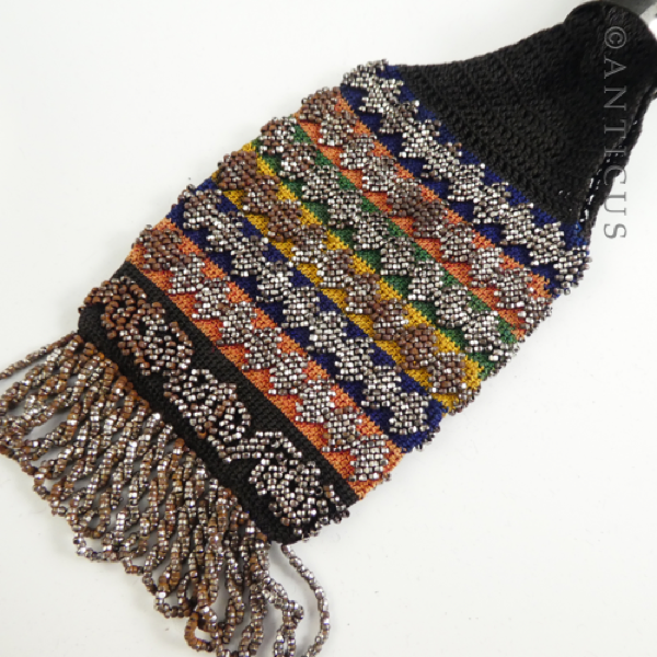 Beaded Miser's Purse, with Steel Beads.