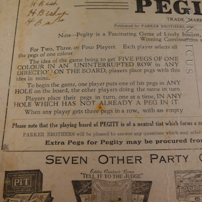Early 20th Century Pegity Game.