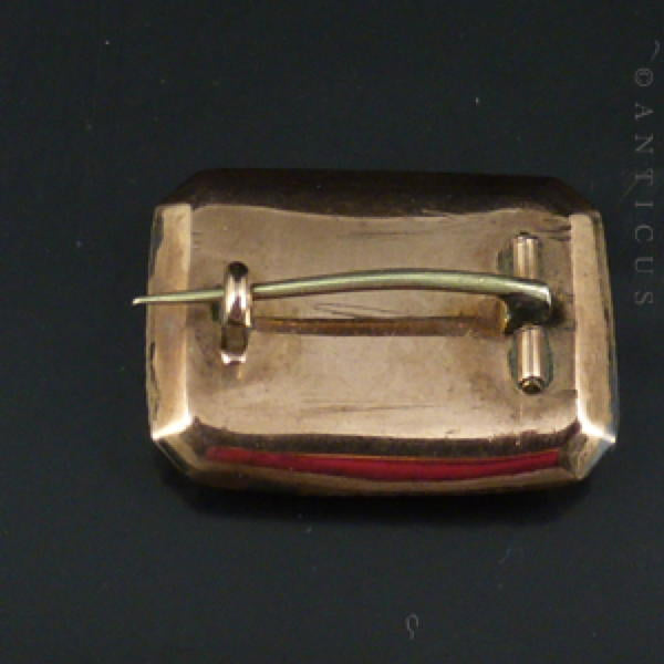 Antique Small Hair Panel Mourning Brooch.