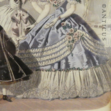 Fashion Print from 1860, Victorian Fashions.