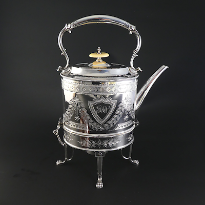 Four Piece Silver Plate Edwardian Tea Service.