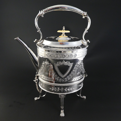 Four Piece Silver Plate Edwardian Tea Service.