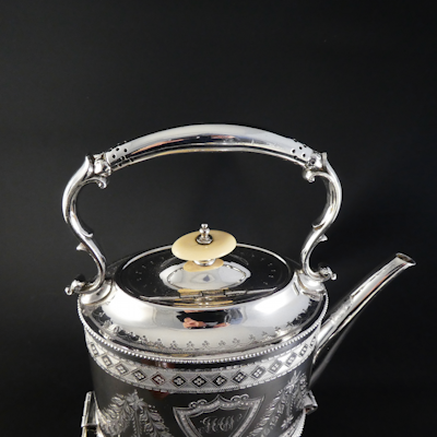 Four Piece Silver Plate Edwardian Tea Service.