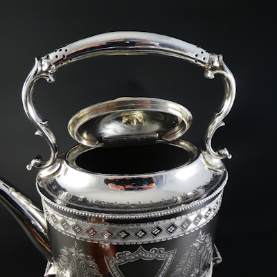 Four Piece Silver Plate Edwardian Tea Service.