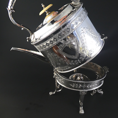 Four Piece Silver Plate Edwardian Tea Service.