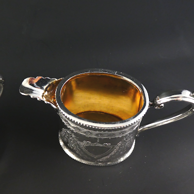Four Piece Silver Plate Edwardian Tea Service.