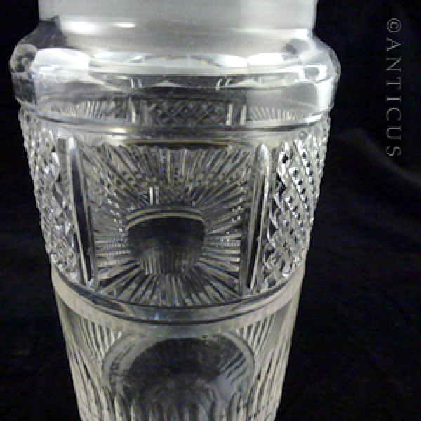 Pair of Cut Glass Pickle Jars, Edwardian.