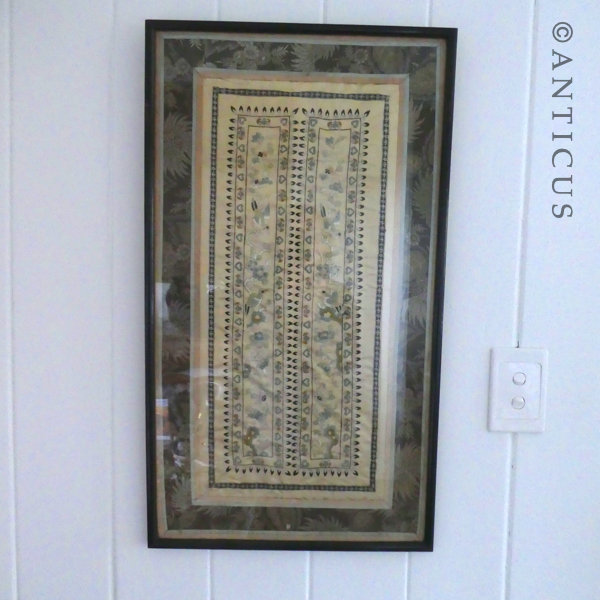 Old Framed Chinese Embroidery.