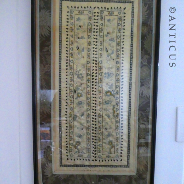 Old Framed Chinese Embroidery.