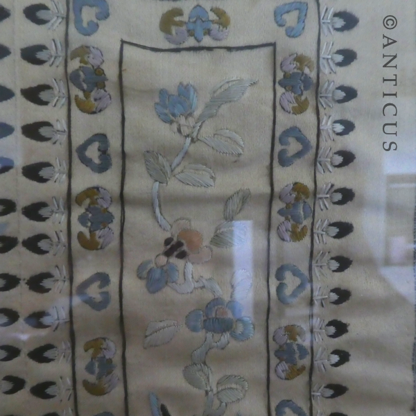 Old Framed Chinese Embroidery.