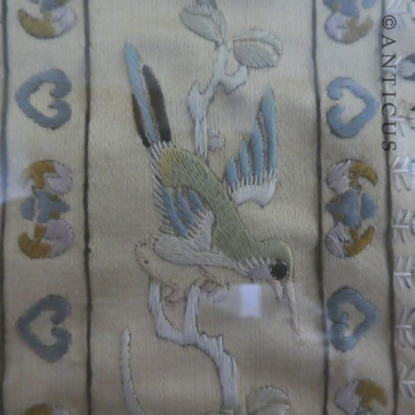 Old Framed Chinese Embroidery.