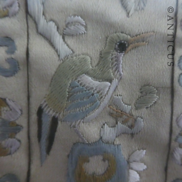 Old Framed Chinese Embroidery.