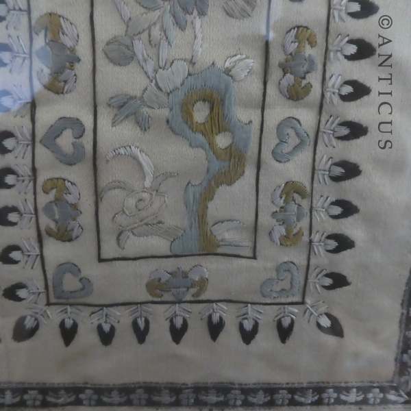 Old Framed Chinese Embroidery.