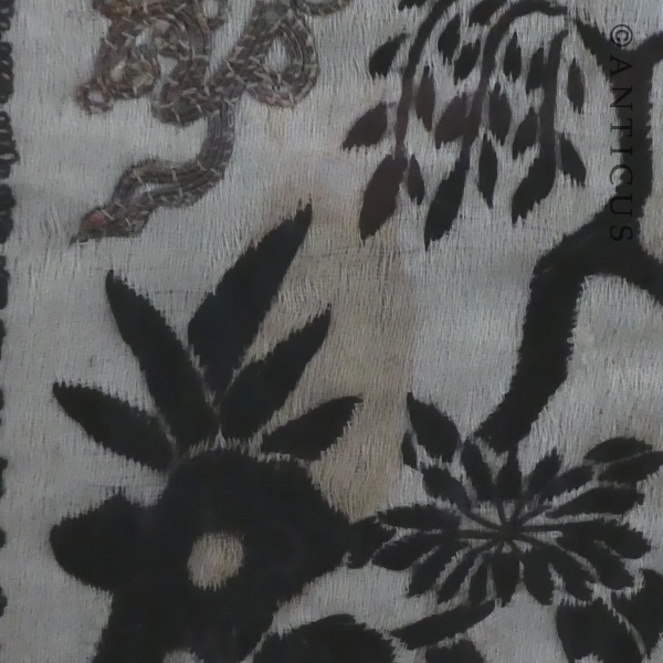 Chinese Embroidery, Framed, Black and White.