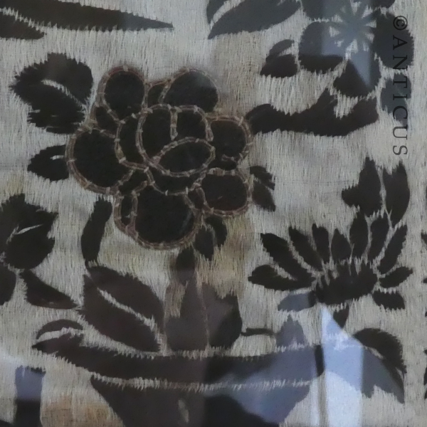 Chinese Embroidery, Framed, Black and White.