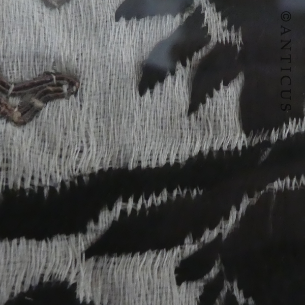 Chinese Embroidery, Framed, Black and White.