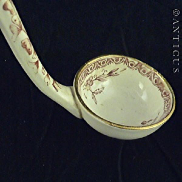 Victorian Ceramic Sauce Ladle.