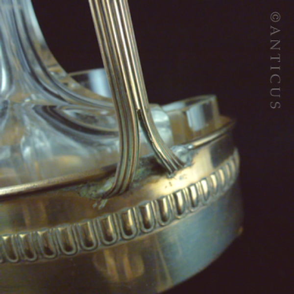 Crystal Cruet Set in Brass Table Stand.