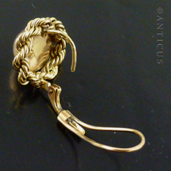 Pair of 14k Gold Round Dome Earrings.