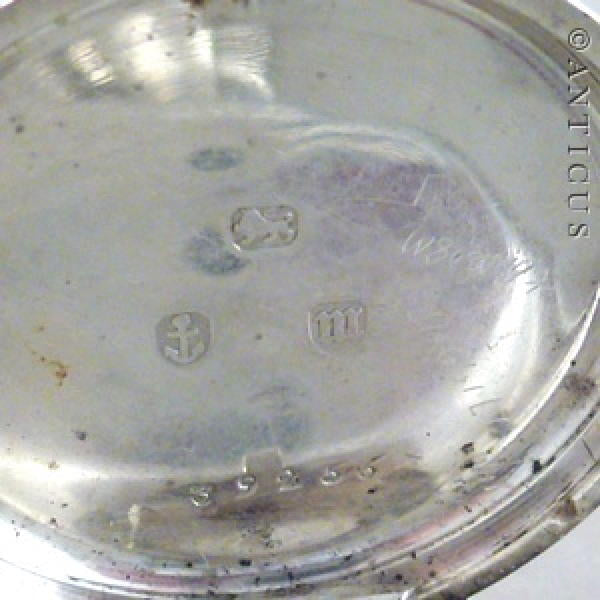 Sterling Silver Fob Watch on Silver Chain.