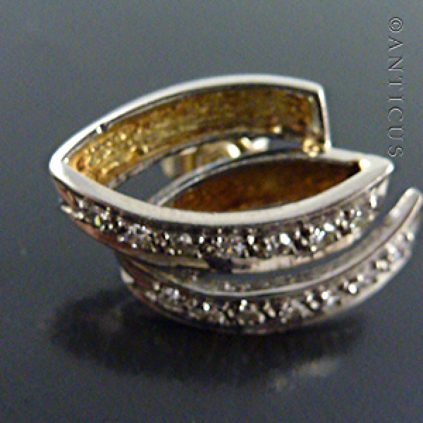 Pair of White Gold and Diamond Earrings.