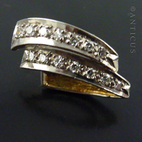 Pair of White Gold and Diamond Earrings.