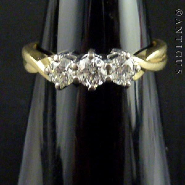 18ct Gold and Three Stone Diamond Ring.