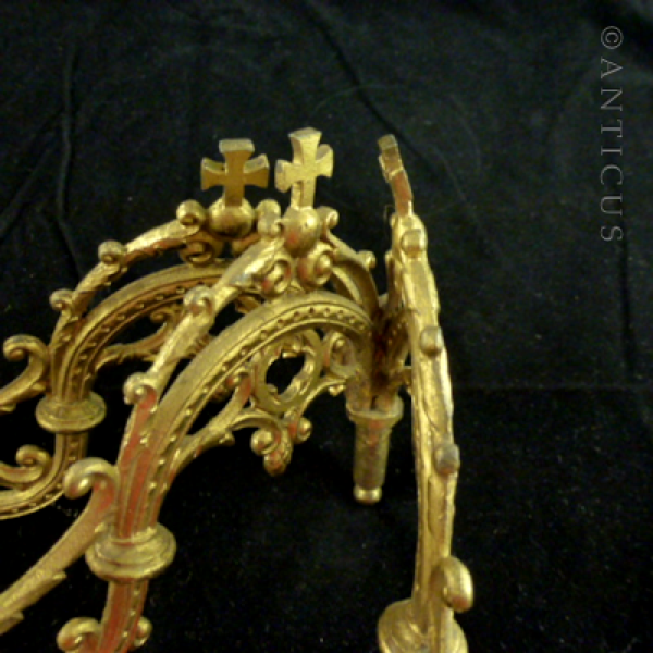 Pair of Candle Holders, Gilded Ormulu, from Piano.