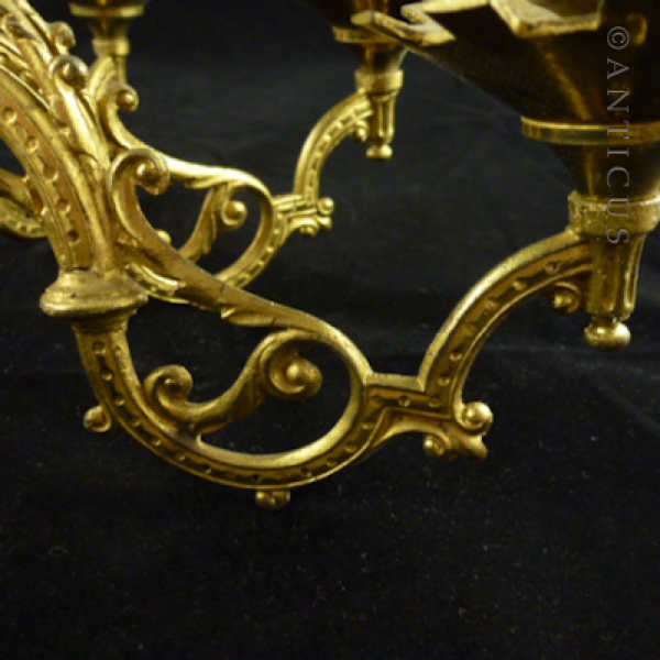 Pair of Candle Holders, Gilded Ormulu, from Piano.