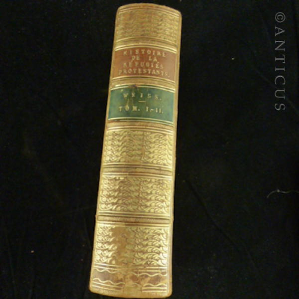 Leather-Bound Histoire de la Réfugiés Protestants.