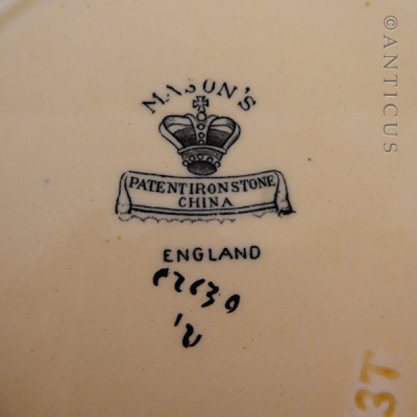 Mason's Ironstone Lotus Plate, Victorian.