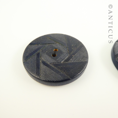 Large Dark Navy Art Deco Coat Buttons.