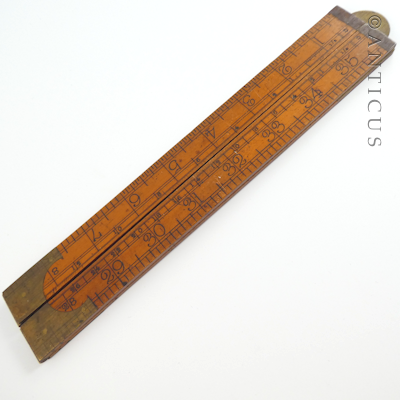 Rabone Folding Long Ruler, Brass Mounted.