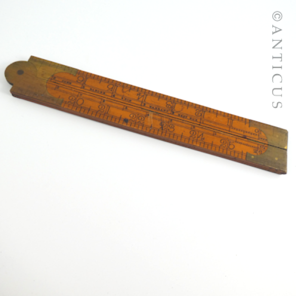 Rabone Folding Long Ruler, Brass Mounted.