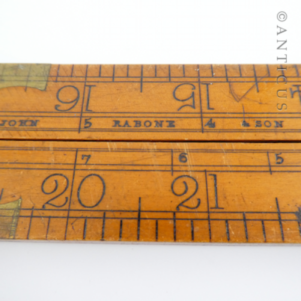 Rabone Folding Long Ruler, Brass Mounted.