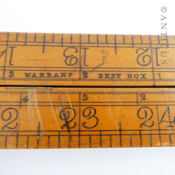 Rabone Folding Long Ruler, Brass Mounted.