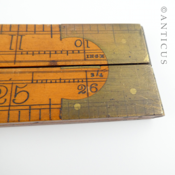 Rabone Folding Long Ruler, Brass Mounted.