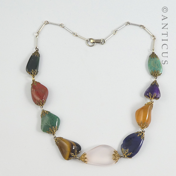 Chunky semi 2025 precious stone necklaces