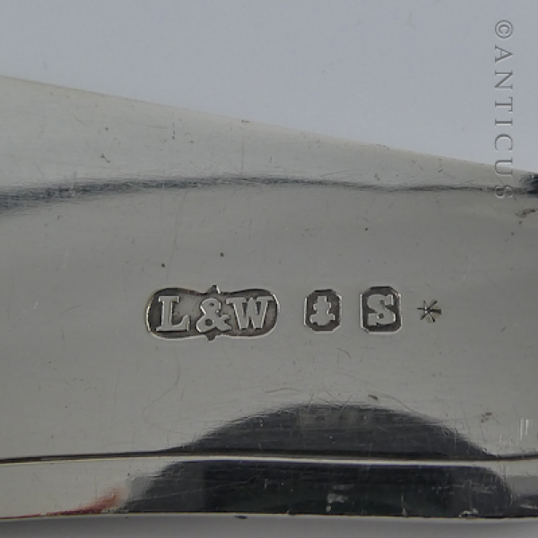 Pair of Silver Plate Fish Servers, Ornate Handles.