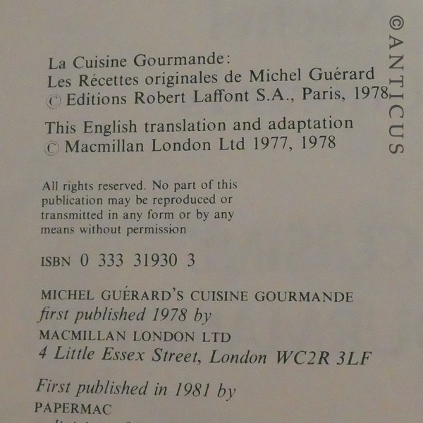 Cuisine Gourmande by Michel Guérard.