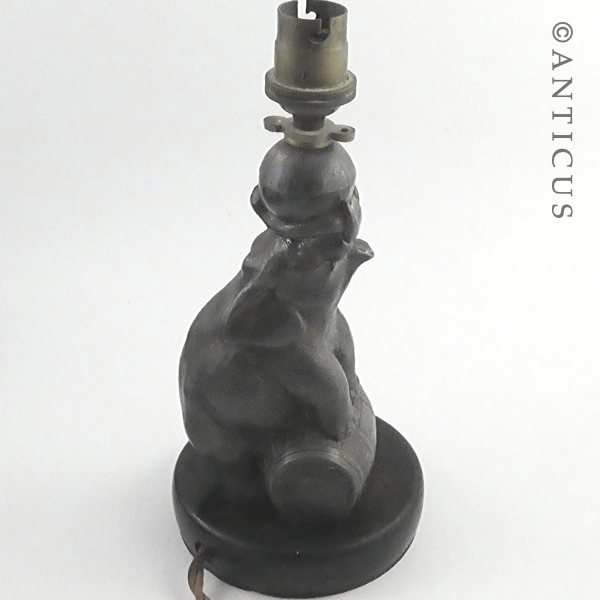 Art Deco Spelter Elephant Table Lamp.