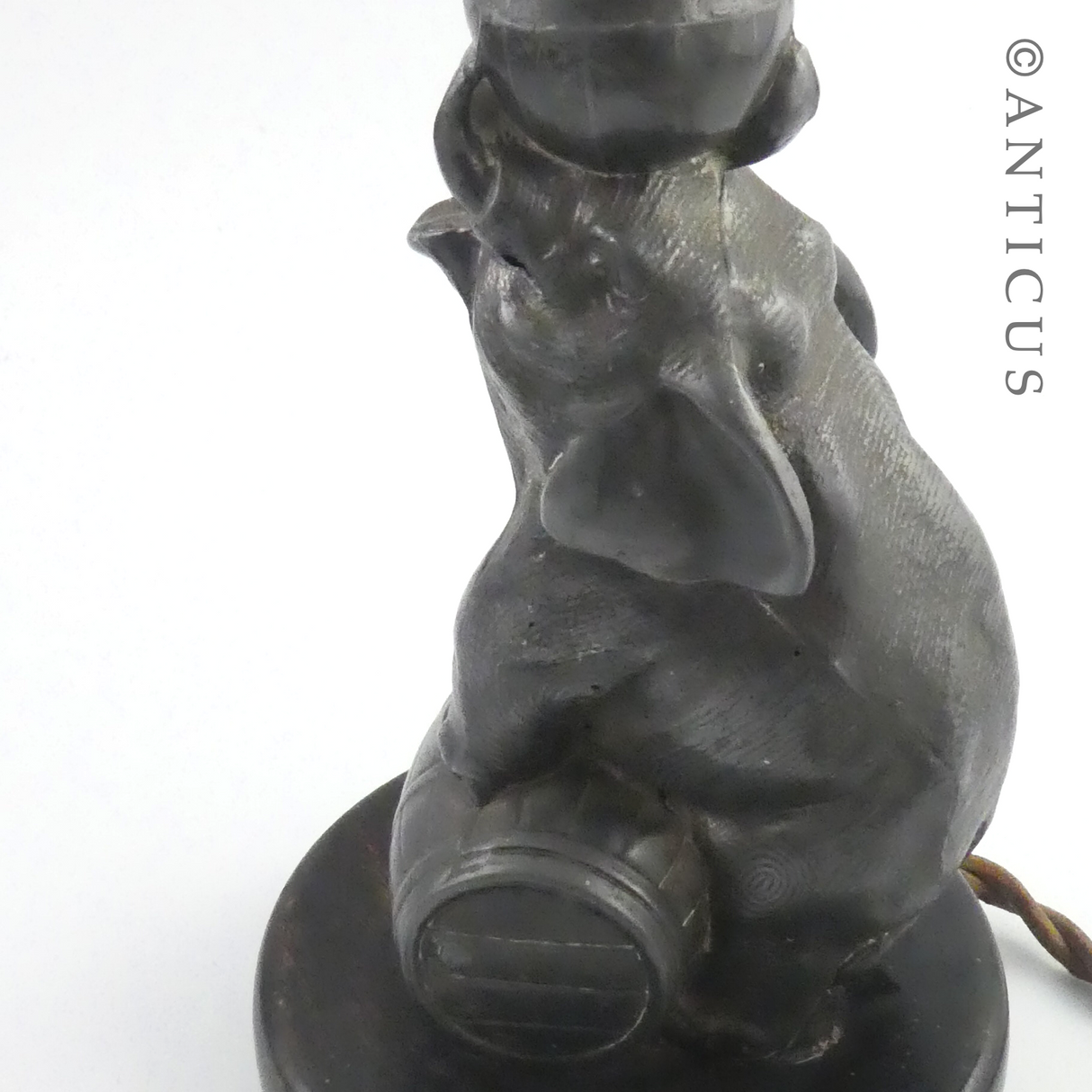 Art Deco Spelter Elephant Table Lamp.