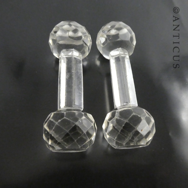 Pair of Large Antique Crystal Knife Rests.