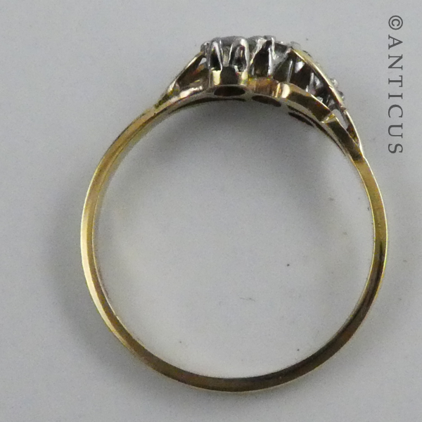 Vintage 18ct Gold, Three Diamond Ring.