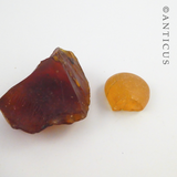 Two Small Lumps of Kauri Gum Amber.