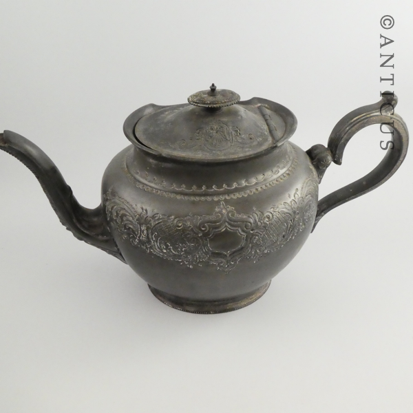 Old Britannia Metal Ornate Teapot.
