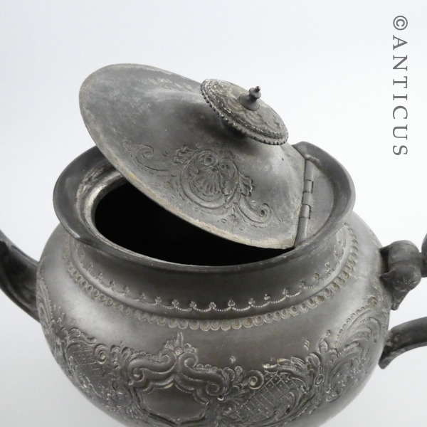 Old Britannia Metal Ornate Teapot.