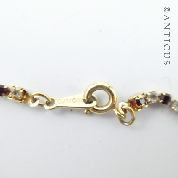 Slim Bracelet, Red and Clear Stones.