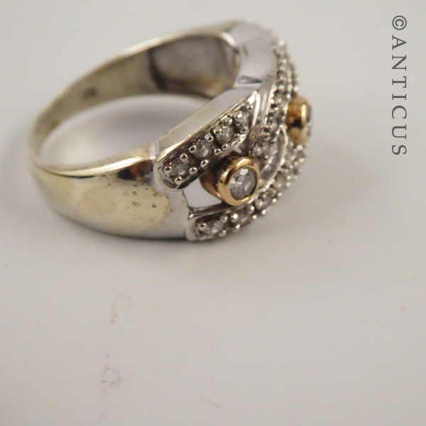 Gold, Diamond and Platinum Ring.